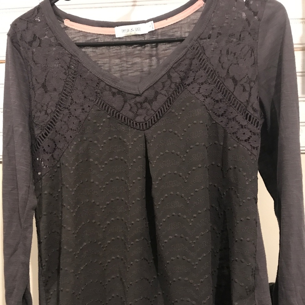Grey lace top